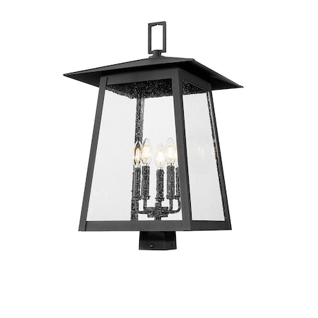 Z-Lite Rainer 5 Light Outdoor Post Mount Fixture, 15.5in. W x 26in. H, Black 5015PHXLS-BK